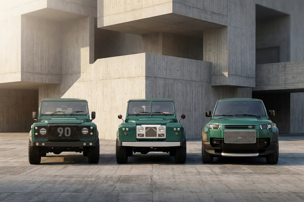 Three KAHN and Chelsea Truck Company Defender interpretations